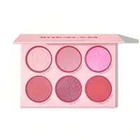 SHEGLAM - پالت رژگونه 6 رنگ جعبه صورتی شیگلم مدل Floral Flush Blush Palette